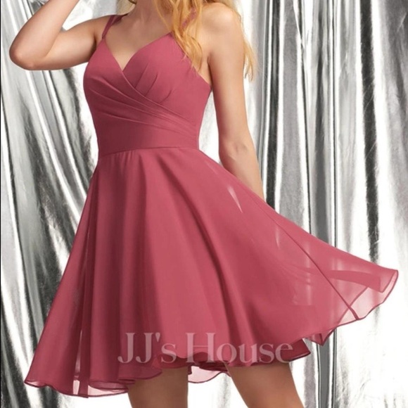 JJs House | Dresses | Jjs House Aline Vneck Mini Chiffon Homecoming ...